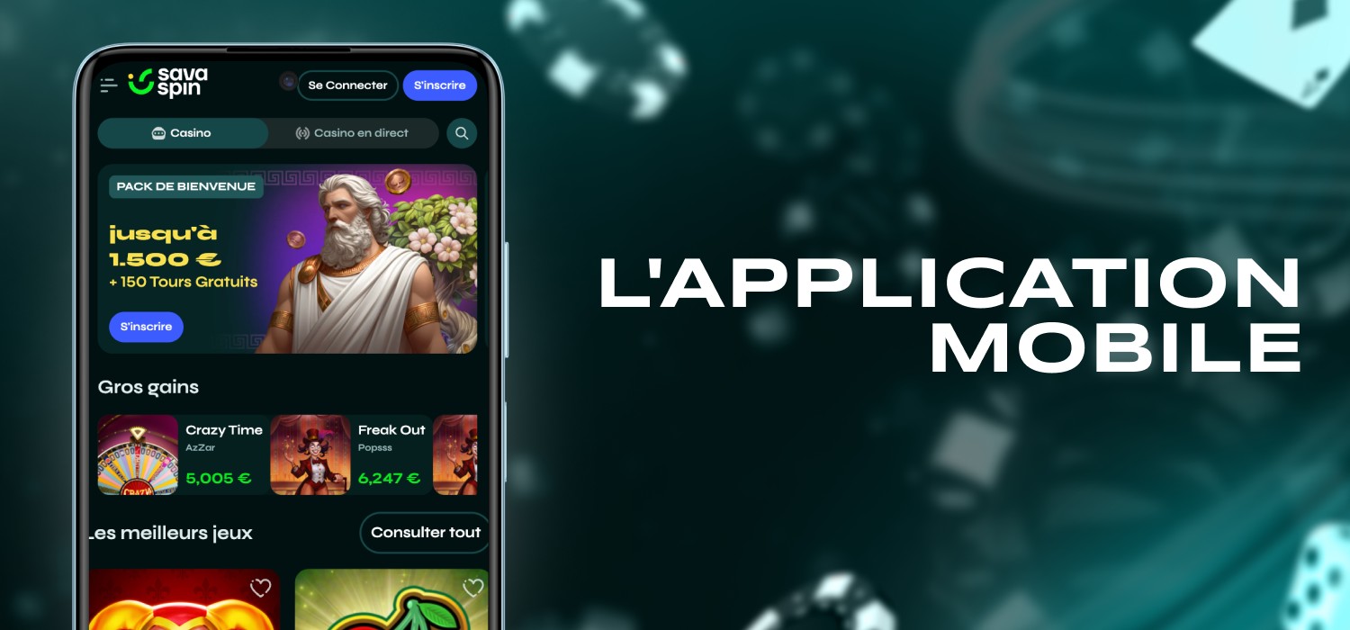 application mobile de casino sur appareils