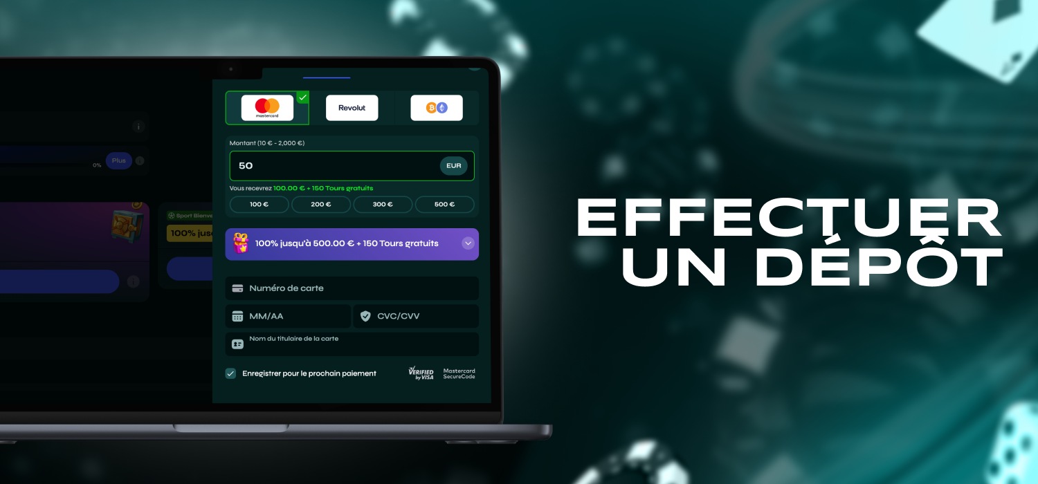 effectuer un dépôt sur un compte casino