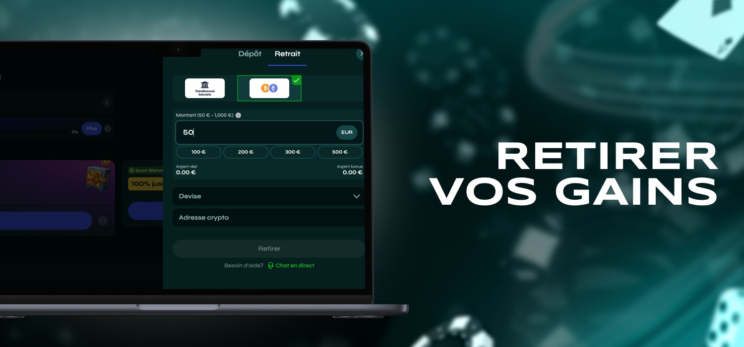 options de retrait au casino Sava Spin